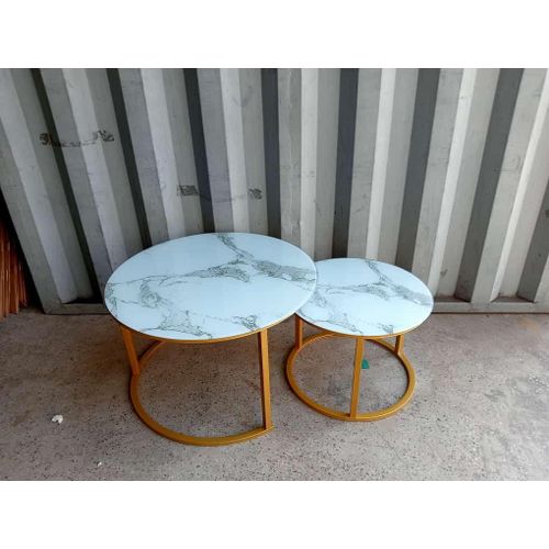 CLEARANCE OFFER Marble nesting coffee table (glass effect)
