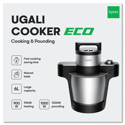 CLEARANCE OFFER Syinix Fully Automatic Ugali Cooker Swallow Maker Pounding Machine 6L