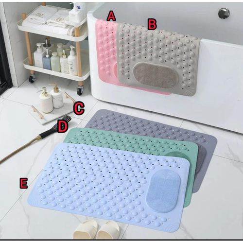 CLEARANCE OFFER Rectangular Non Slip Bathtub Shower Mat Anti Slip Bath Mats With Foot Scrubber