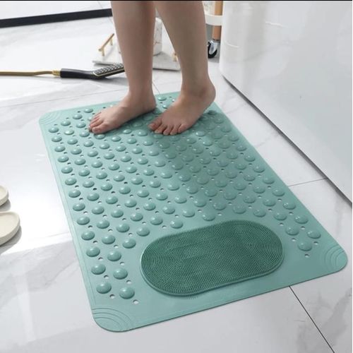CLEARANCE OFFER Rectangular Non Slip Bathtub Shower Mat Anti Slip Bath Mats With Foot Scrubber