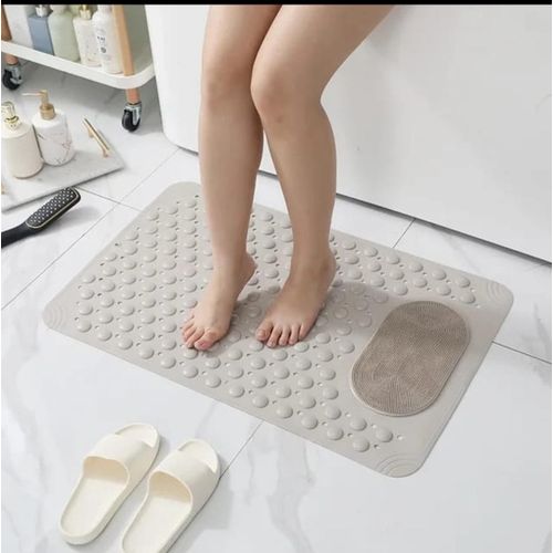 CLEARANCE OFFER Rectangular Non Slip Bathtub Shower Mat Anti Slip Bath Mats With Foot Scrubber