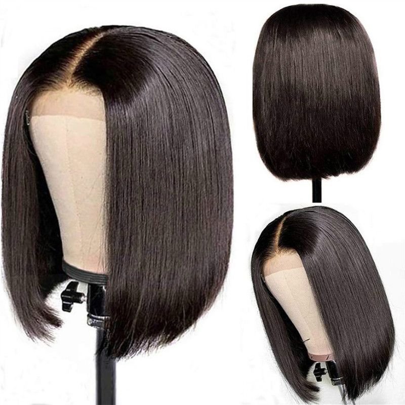 Wig for women black short straight hair bobo wigs mid cut short hair short straight hair