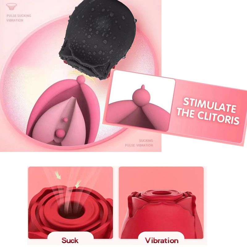 HOT SALE Black Rose Sex Toy For Ladies Sex Products For Women Sucking Vibration Female Licking Massage Masturbation sex toys adult gift - image 6