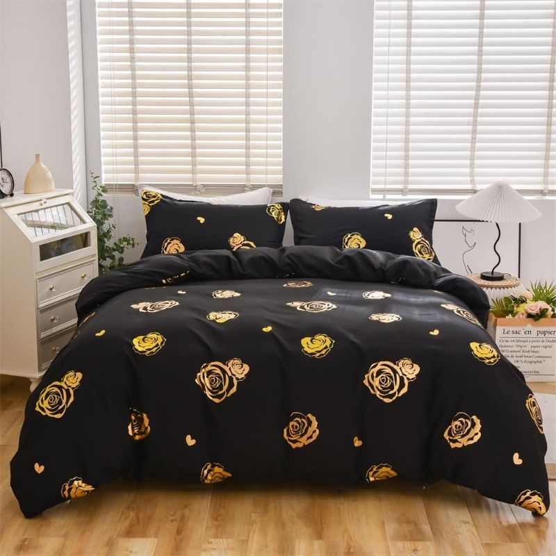 4Pcs Set CLASSY Tuffed and marble duvet covers with 1pc duvet cover, 1pc flat bed sheet and two pillow covers