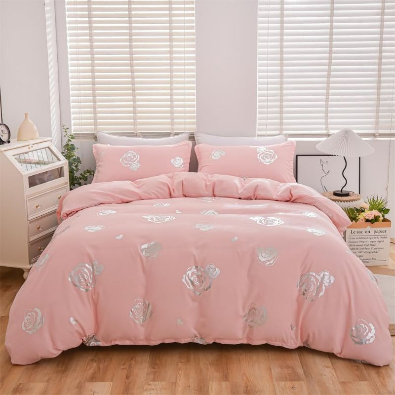 4Pcs Set CLASSY Tuffed and marble duvet covers with 1pc duvet cover, 1pc flat bed sheet and two pillow covers