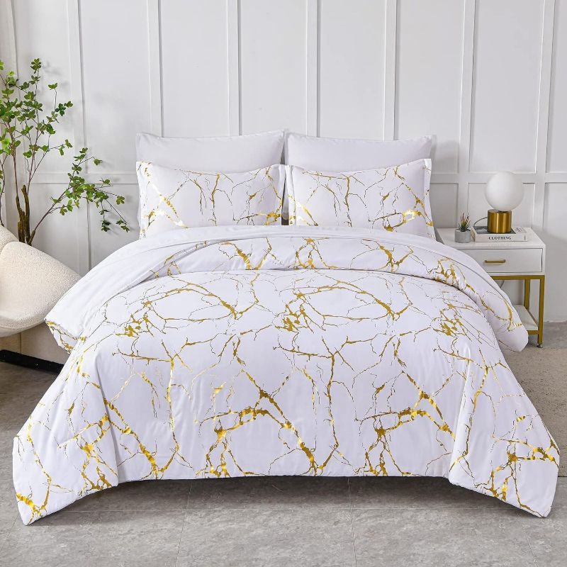 4Pcs Set CLASSY Tuffed and marble duvet covers with 1pc duvet cover, 1pc flat bed sheet and two pillow covers
