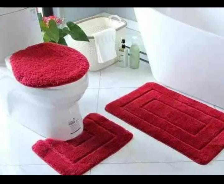 🎯 LIMITED OFFER 🎯 - 3 IN 1 pcs/set Solid Color Bathroom Mat Set Fluffy Hairs Bath Carpets Modern Toilet Lid Cover Rugs Bathroom Products At affordable price