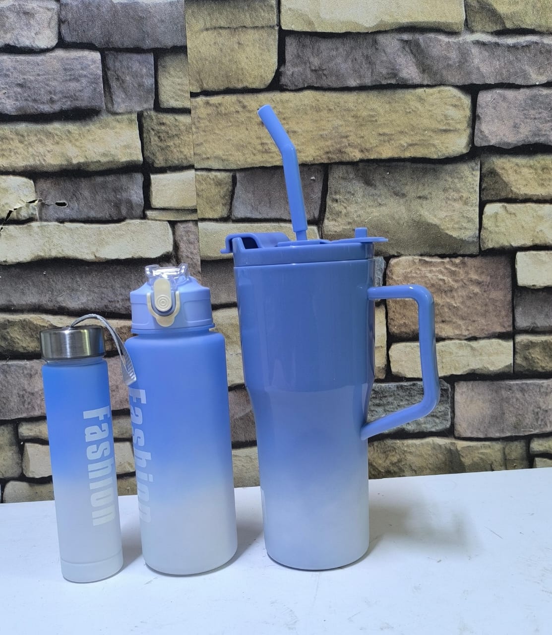 3 IN 1 Brand New Water bottle at Affordable Price (Blue)