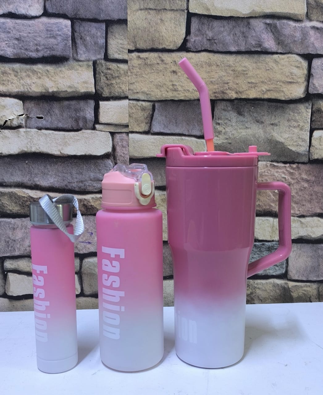OFFER!!! OFFER!! 3 IN 1 Brand New Water bottle at Affordable Price (Pink)
