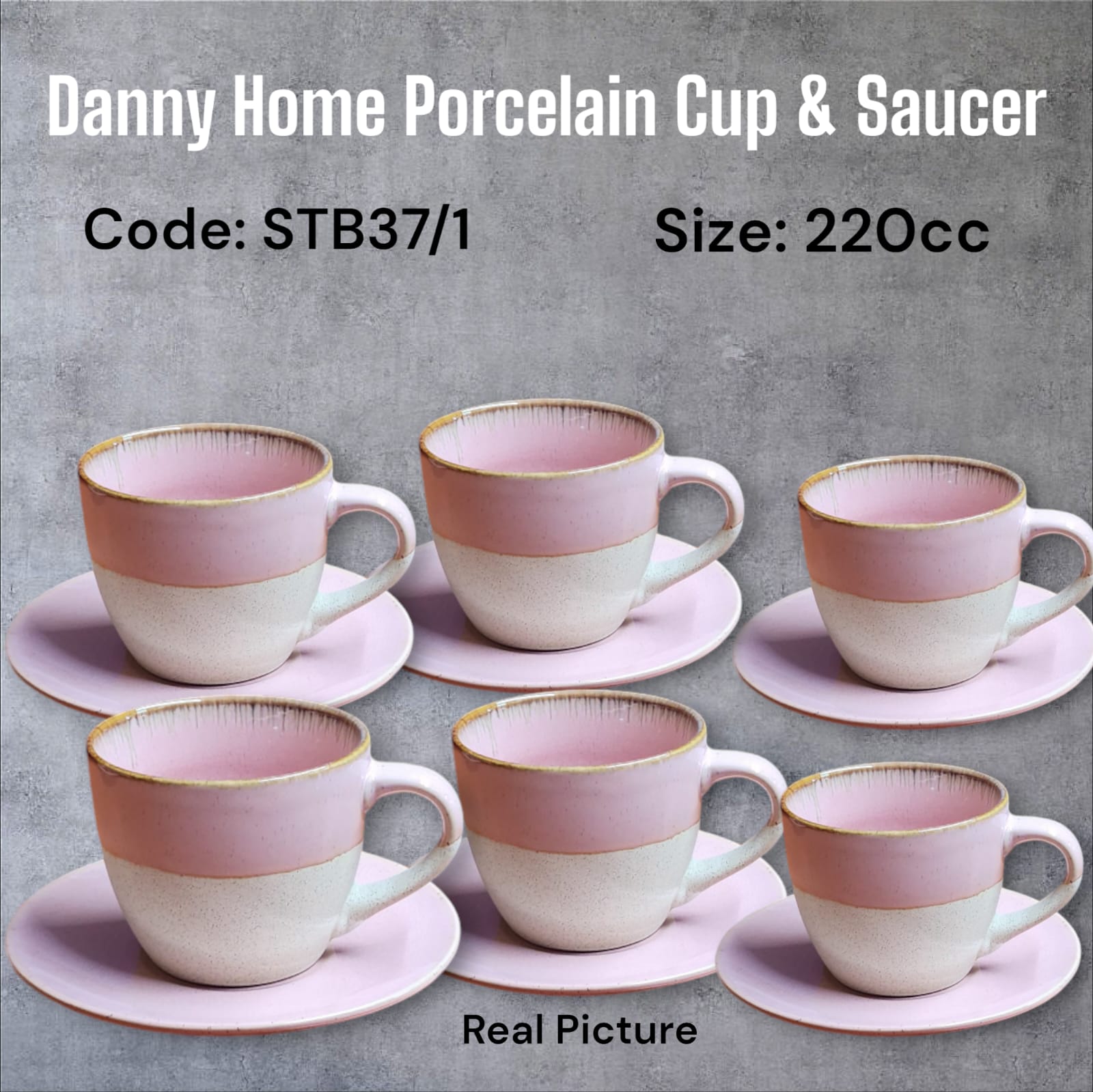 [ MAKES IT EASY AND SAVES COSTS 🤩🤩✨ !!! ] 12Pcs Classy very Quality STB371 Danny Home Porcelain Cup &Saucer 220cc (220ml) 6+6pcs  at Best Price