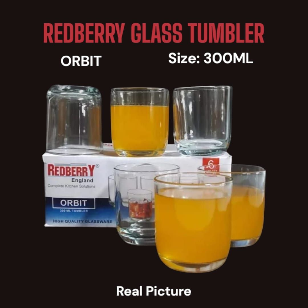 [🔥LIMITED OFFER🔥 🥑🌽ONLY AT KILIMALL !!! ] 6Pcs Brand new Very Quality Redberry glass/ tumbler 300ml at Affordable Price