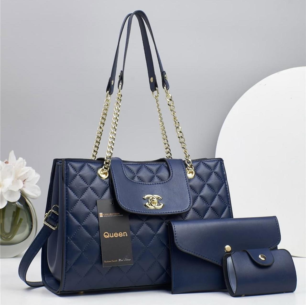 [ GRAB IT AT LOW PRICE+ ADDED OFFERS 🤩🤩✨ !!! ]  3 IN 1 New Arrival High Quality Stylish and Luxurious Comfortable Ladies Handbag ..Designed With Durability and Functionality ✔👌