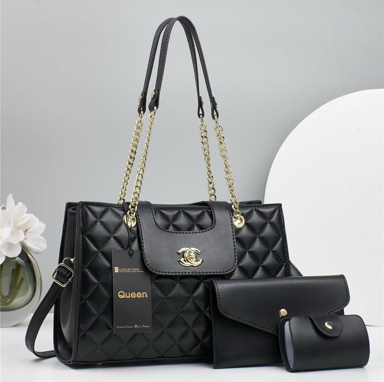 [ GRAB IT AT LOW PRICE+ ADDED OFFERS 🤩🤩✨ !!! ]  3 IN 1 New Arrival High Quality Stylish and Luxurious Comfortable Ladies Handbag ..Designed With Durability and Functionality ✔👌