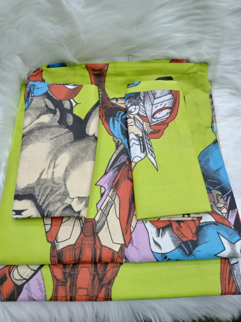 [🔥💰 BEST OFFER 💰🔥 🥑🌽ONLY AT KILIMALL !!! ] [ 4 x 6 ] 4Pcs Classy Very Quality Durable & Stylish Cartoon themed bedsheets ( 2 bedsheets &   2  pillow cases ) at Best Price