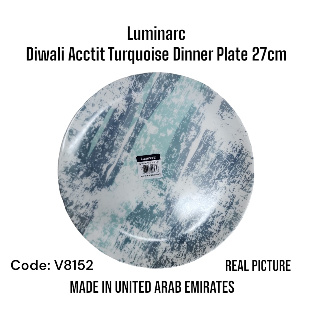 🔥 HOT SELL OFFER 🔥 - [ MAKES IT EASY AND SAVES COSTS 🤩🤩✨ !!! ]  6Pcs Classy Very Quality Durable 8152 Diwali Acctit turquoise dinner plate 27cm at Affordable Price