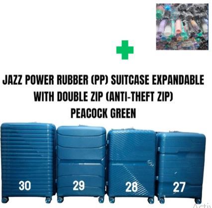 [🤑🥑🟡 REGULAR OFFER 🟡🥑🌽 ]✅️ -  3 IN 1 SIZE 27 BRAND NEW STYLISH & LAXURIOUS JAZZ POWER PP (RUBBER) WITH DOUBLE ZIP  AND WITH EXTENSION ...THAT COMES WITH A FREE WATER BOTTLE ( RANDOM COLOR)
