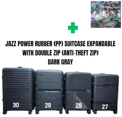 [🤑🥑🟡 REGULAR OFFER 🟡🥑🌽 ]✅️ -  3 IN 1 SIZE 27 BRAND NEW STYLISH & LAXURIOUS JAZZ POWER PP (RUBBER) WITH DOUBLE ZIP  AND WITH EXTENSION ...THAT COMES WITH A FREE WATER BOTTLE ( RANDOM COLOR)