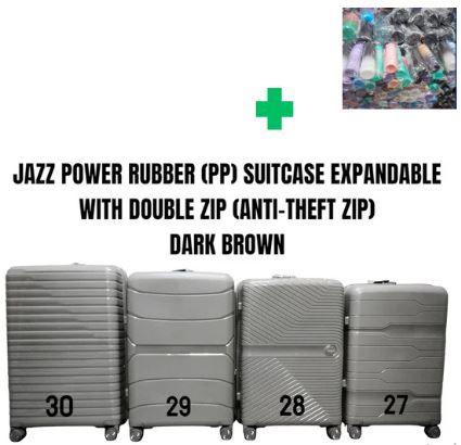 [🤑🥑⏰ TIME LIMITED OFFER ⏰🥑🌽 ]✅️-  3 IN 1 SIZE 30 BRAND NEW STYLISH & LAXURIOUS JAZZ POWER PP (RUBBER) WITH DOUBLE ZIP  AND WITH EXTENSION ...THAT COMES WITH A FREE WATER BOTTLE ( RANDOM COLOR)