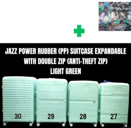 [🤑🥑⏰ TIME LIMITED OFFER ⏰🥑🌽 ]✅️-  3 IN 1 SIZE 30 BRAND NEW STYLISH & LAXURIOUS JAZZ POWER PP (RUBBER) WITH DOUBLE ZIP  AND WITH EXTENSION ...THAT COMES WITH A FREE WATER BOTTLE ( RANDOM COLOR)