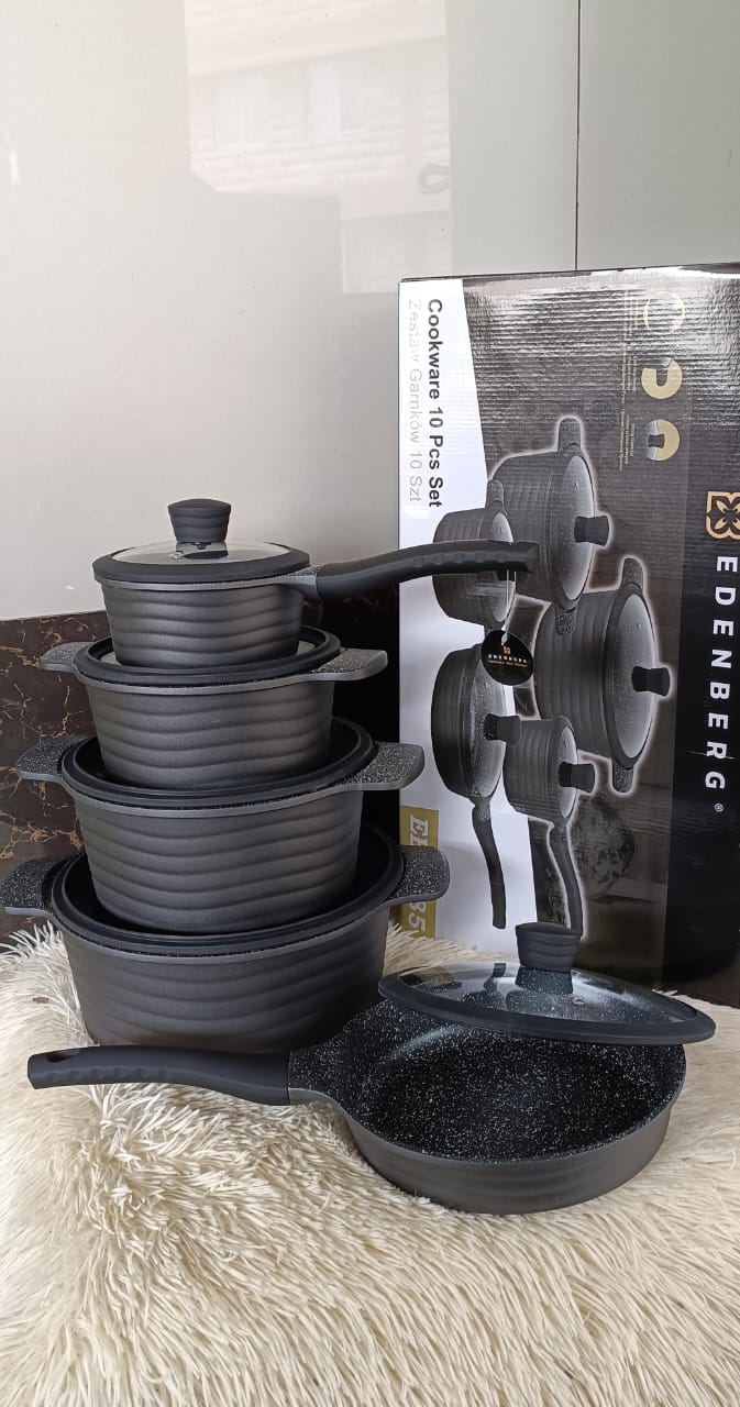 ⚡🔥 FLASH OFFER – Edenberg 10-Piece Nonstick Cooking Pots Set 🍳🍲 | Easy Clean, Even Heat, Modern Kitchen Essential