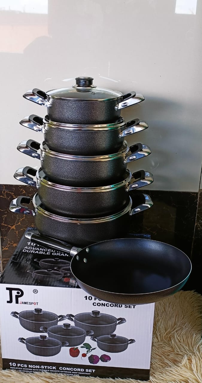 🛍️🔥 SHOP NOW OFFER - JP 11pc Non-Stick Cookware Set, Aluminium, Heat-Resistant Handles, Easy Clean, Comes with Free Pan, Modern Kitchen Must-Have