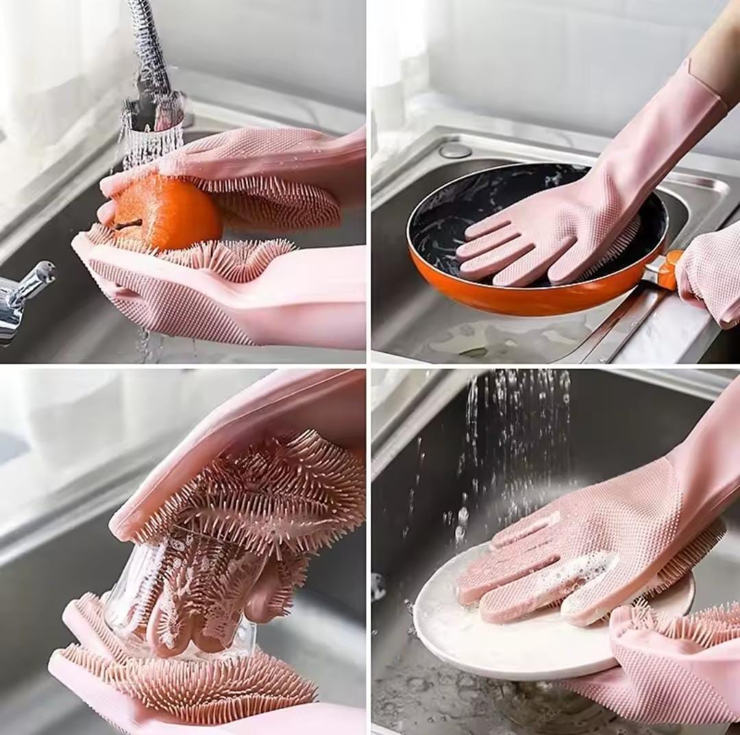 ✔️ REGULAR PRICE ✔️ - 1 Pair Silicone Washing Gloves, Durable, Reusable & Easy-to-Use at Affordable Price