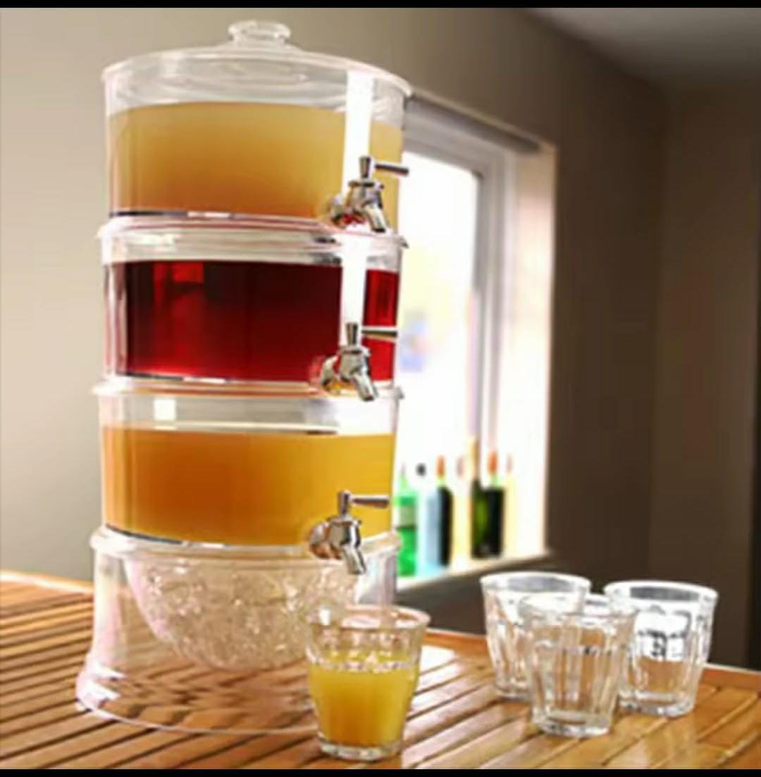 🎯 LIMITED OFFER 🎯 - A 1 PC ⏯️3 tier juice dispenser At Affordable price Clear 3 Litres ●Acrylic At Affordable price