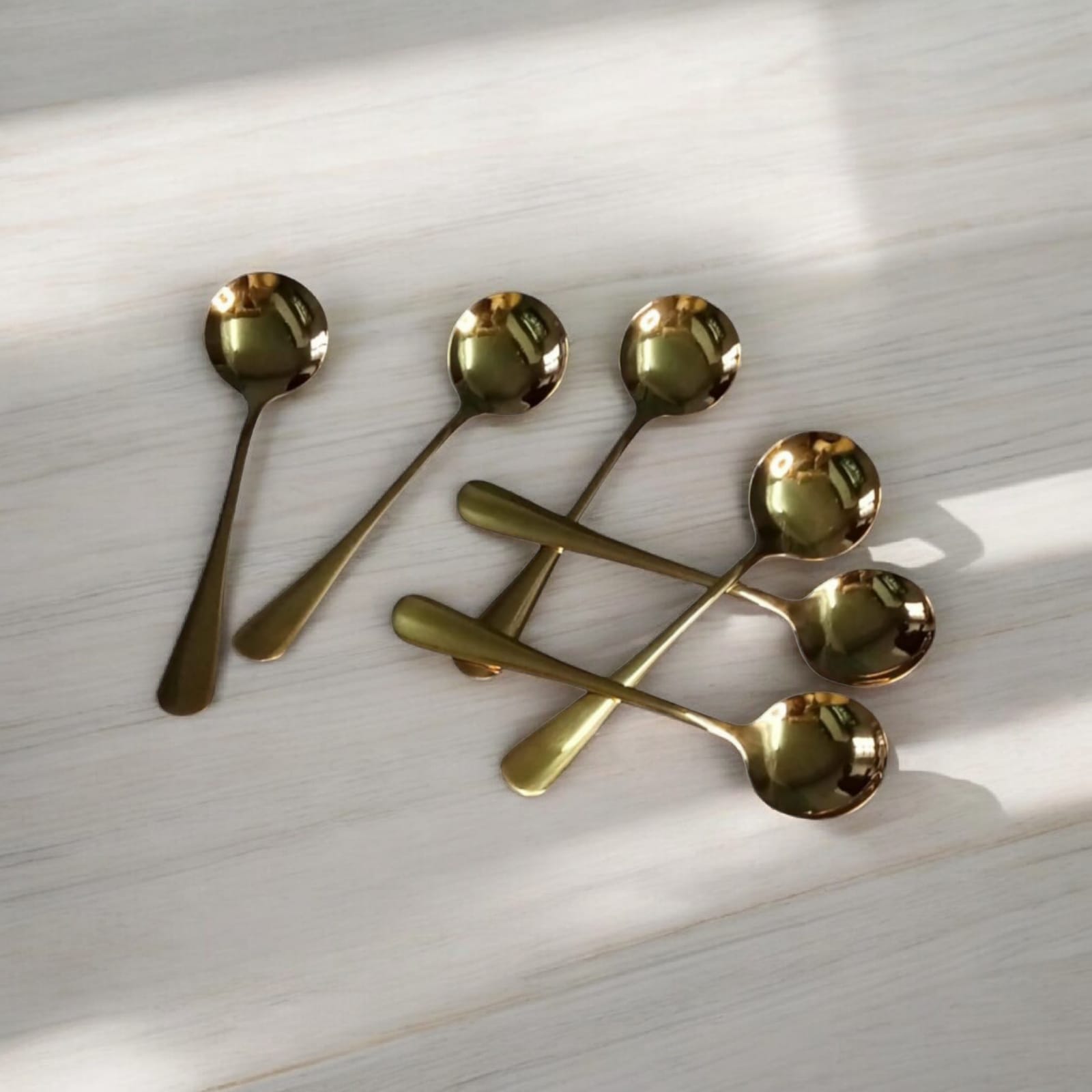 🎯 LIMITED OFFER 🎯 6PC Golden Soup Spoons Stainless Steel Luxury Table Spoons Durable Cutlery Set for Kitchen Dining Home Restaurant