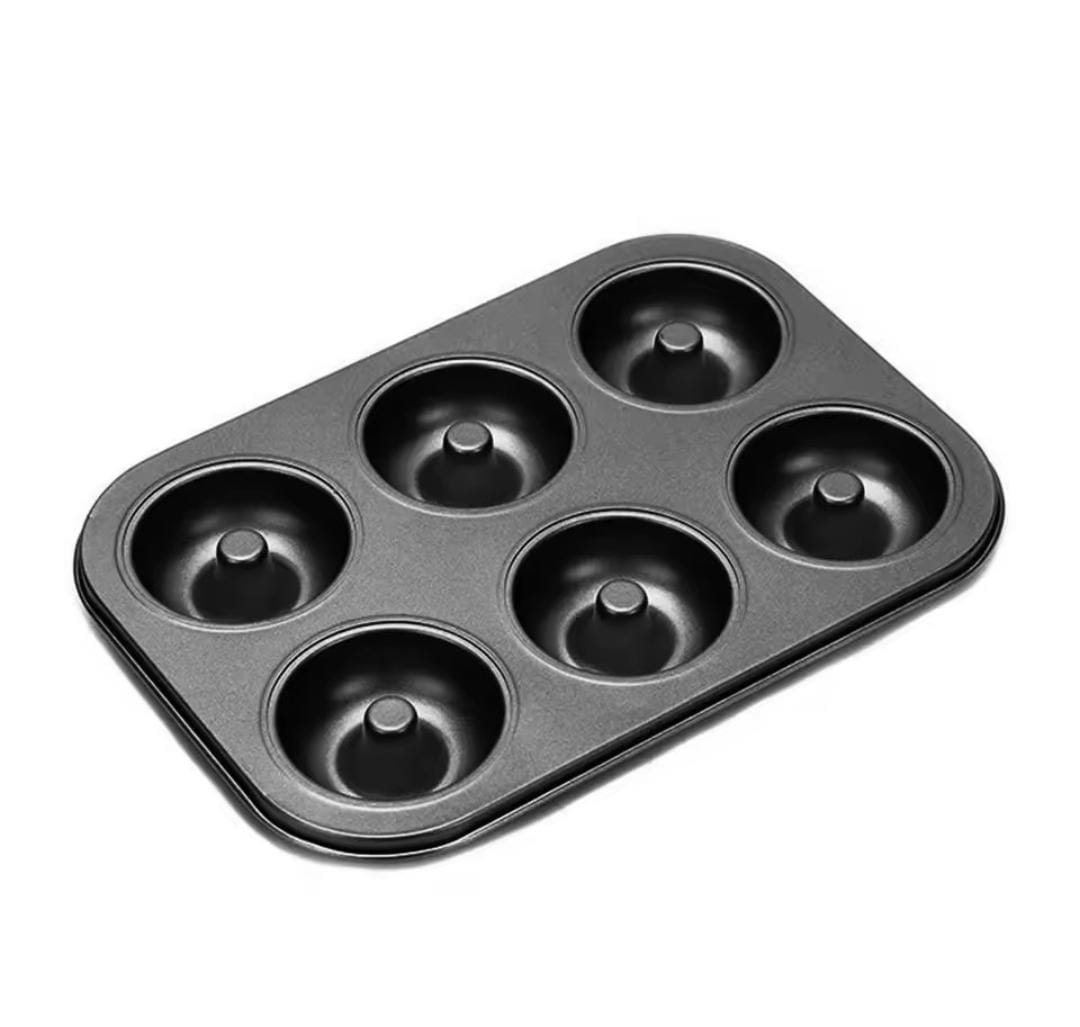 ⭐ MEGA OFFER ⭐ 1 PC Metallic Doughnut & Cupcake Tray – Durable Baking Mold for Home & Professional Use