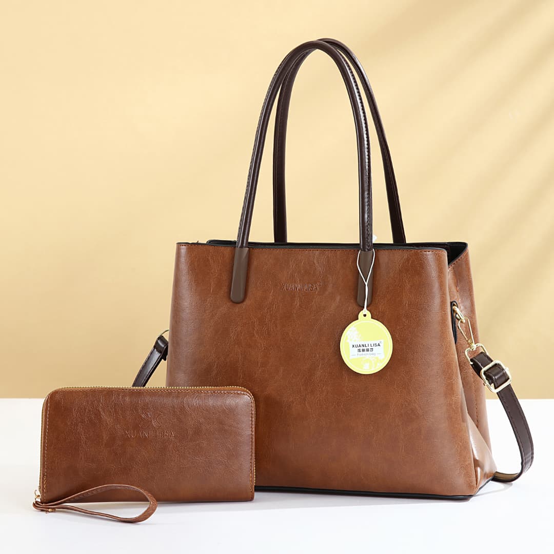 🧨 CLEARANCE OFFER 🧨 1PC Women’s Genuine Leather Shoulder Bag Large Stylish Zipper Handbag | Modern Fashion Bag for Work, Travel & Daily Use