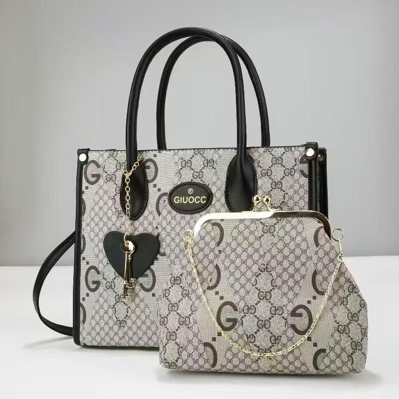 ⭐ MEGA OFFER ⭐ - 2-in-1 Women's Fashionable Handbag, Large, Lightweight, Stylish PU Leather/Fabric, Durable, Daily, Work, Travel, Shopping