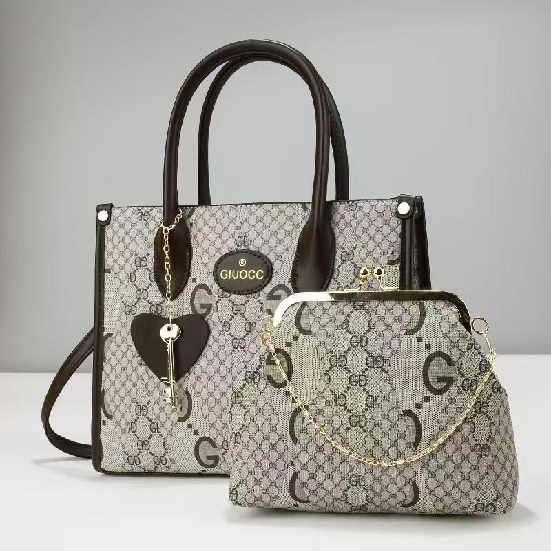 ⭐ MEGA OFFER ⭐ - 2-in-1 Women's Fashionable Handbag, Large, Lightweight, Stylish PU Leather/Fabric, Durable, Daily, Work, Travel, Shopping