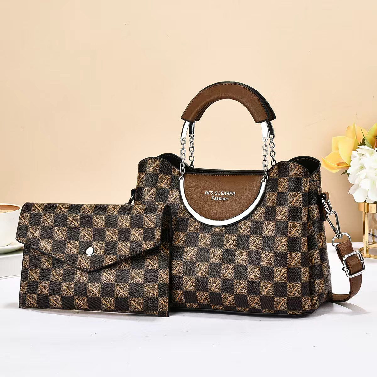 🛍️ DAILY OFFER 🛍️ - 2 in 1 Women's Fashionable Handbags, Large, Stylish, Lightweight PU Leather/Fabric, Durable, Modern, Daily, Travel