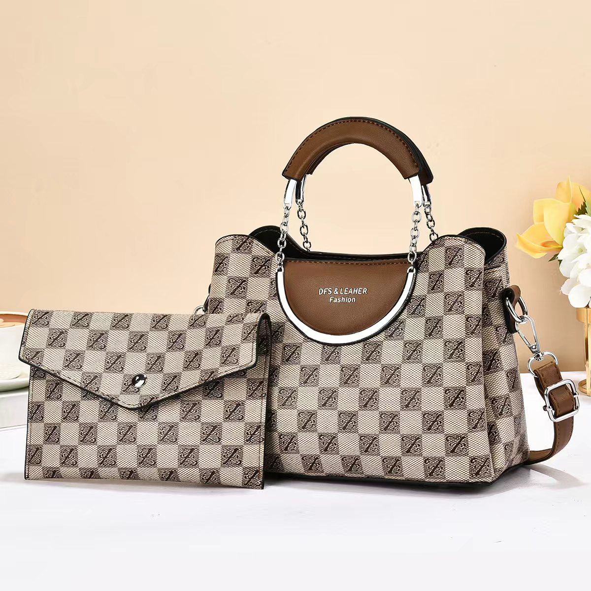 🛍️ DAILY OFFER 🛍️ - 2 in 1 Women's Fashionable Handbags, Large, Stylish, Lightweight PU Leather/Fabric, Durable, Modern, Daily, Travel