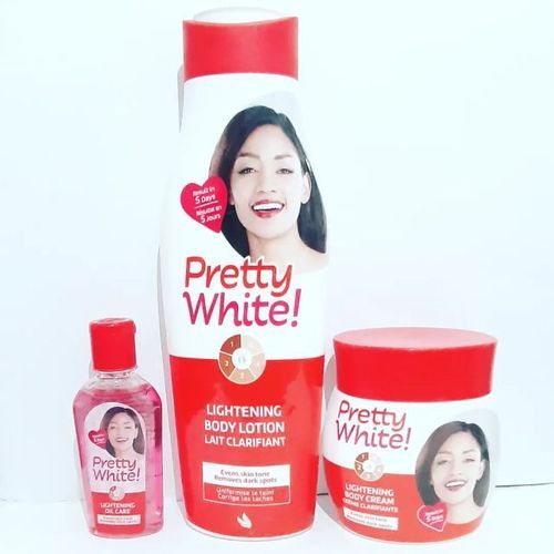 Pretty White Skin Lightening & Brightening Face & Body Lotion+ Cream+Oil