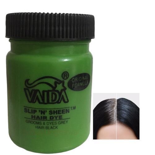 Original Vaida Black Hair Dye Pomade Slip 'N' Sheen Hair Coloring Dye Permanently Turns Grey Hair Black
