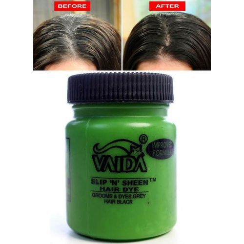 Original Vaida Black Hair Dye Pomade Slip 'N' Sheen Hair Coloring Dye Permanently Turns Grey Hair Black
