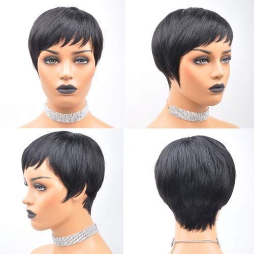 Pixie Cut Wigs Short Straight Black