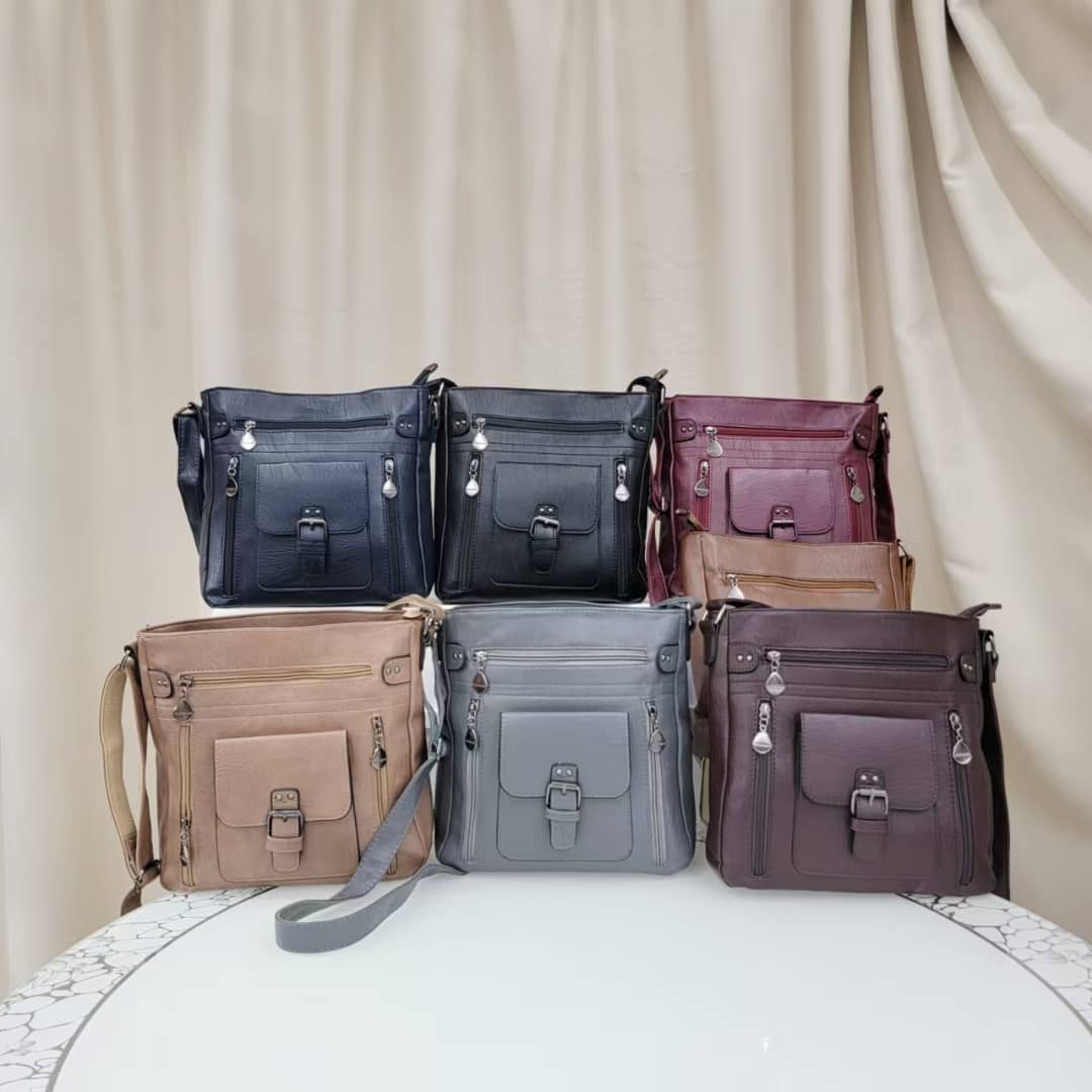 New Multi-Pocket Shoulder Bags PU Leather Ladies Bags Purses Handbags Women Sling Bags Office Messenger Bags Gift Sales