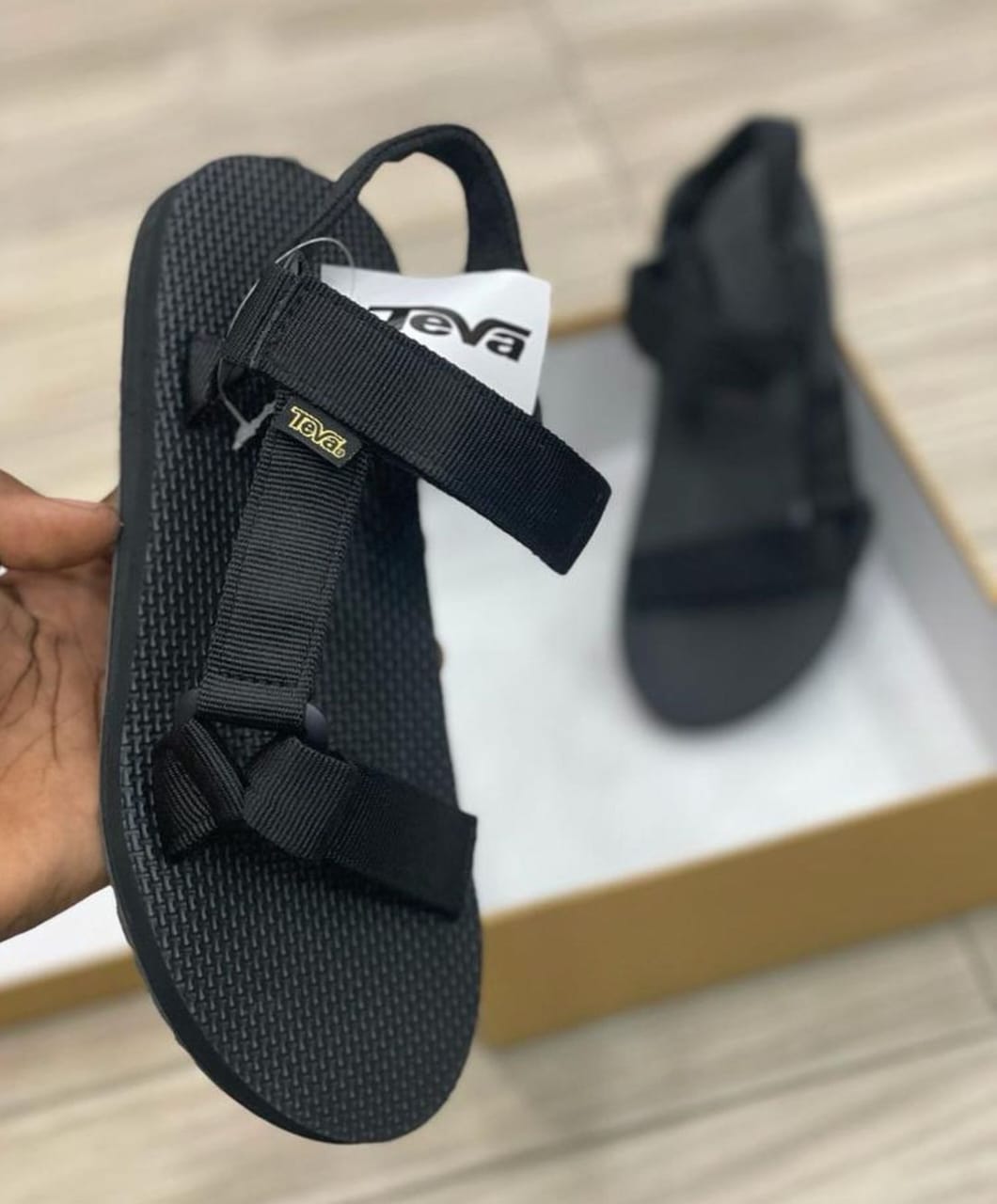Quality Sandals Men's Summer New Slides and Slippers Teva Men's Sandals Adult Beach Open Shoes Non-slip Open-toe Sandals