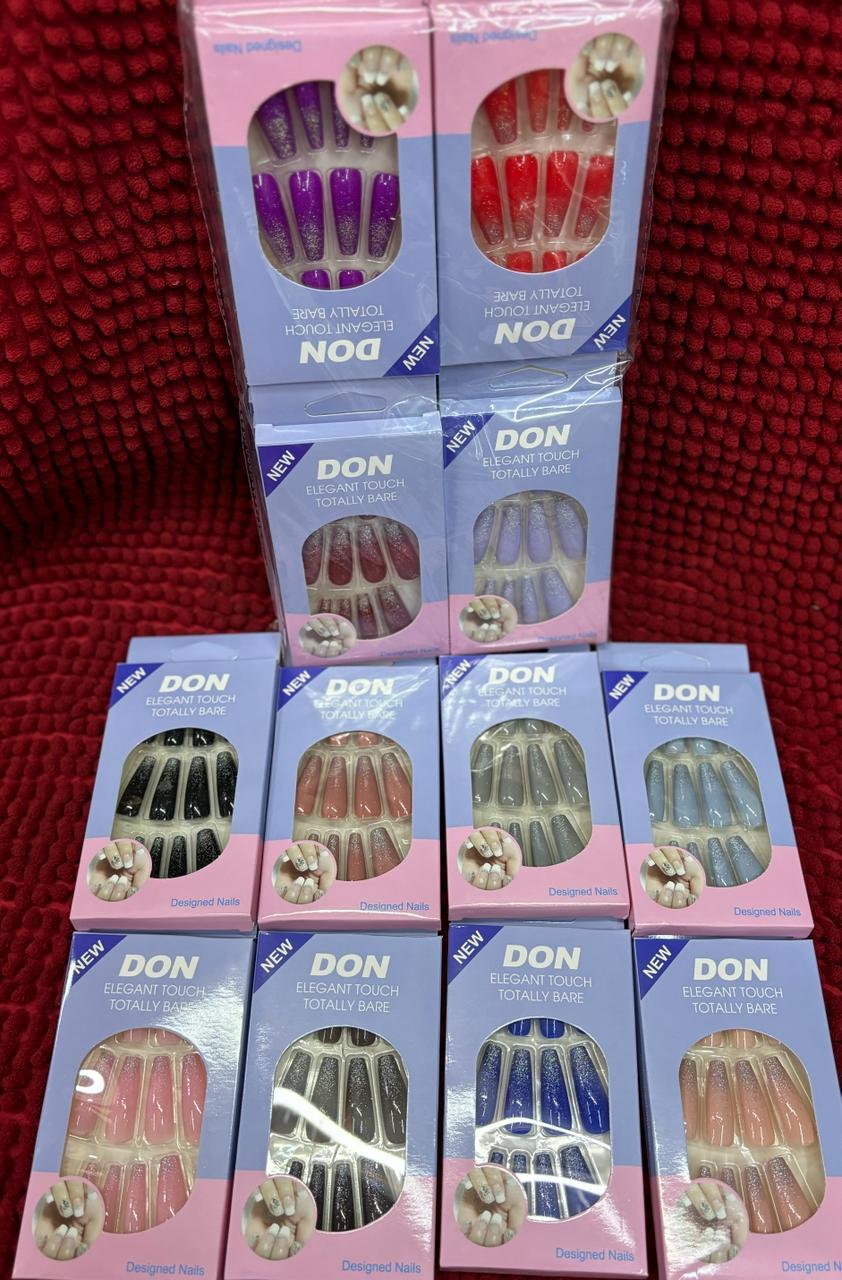 24 pcs Ombre French Long Luxury Press On Ballerina Coffin Nails Acrylic Stickons