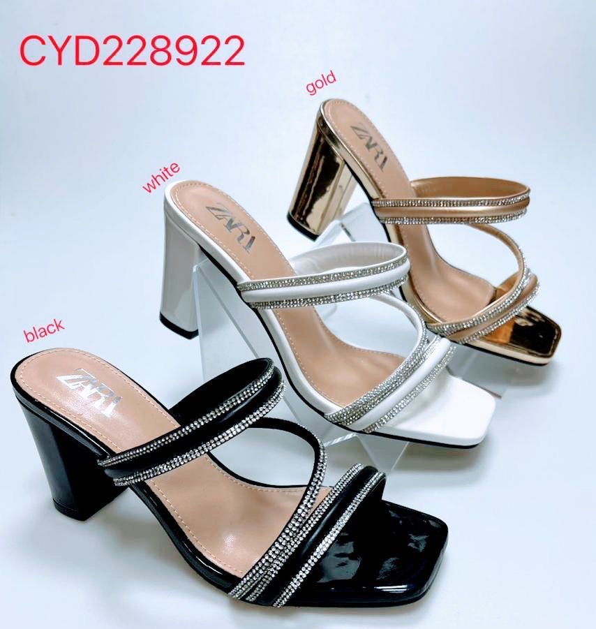 Classic Womens Zara Heels Shoes, Low Kitten Heels Comfortable Ladies Open High Heel Fashionable Slip on Girls Shoes