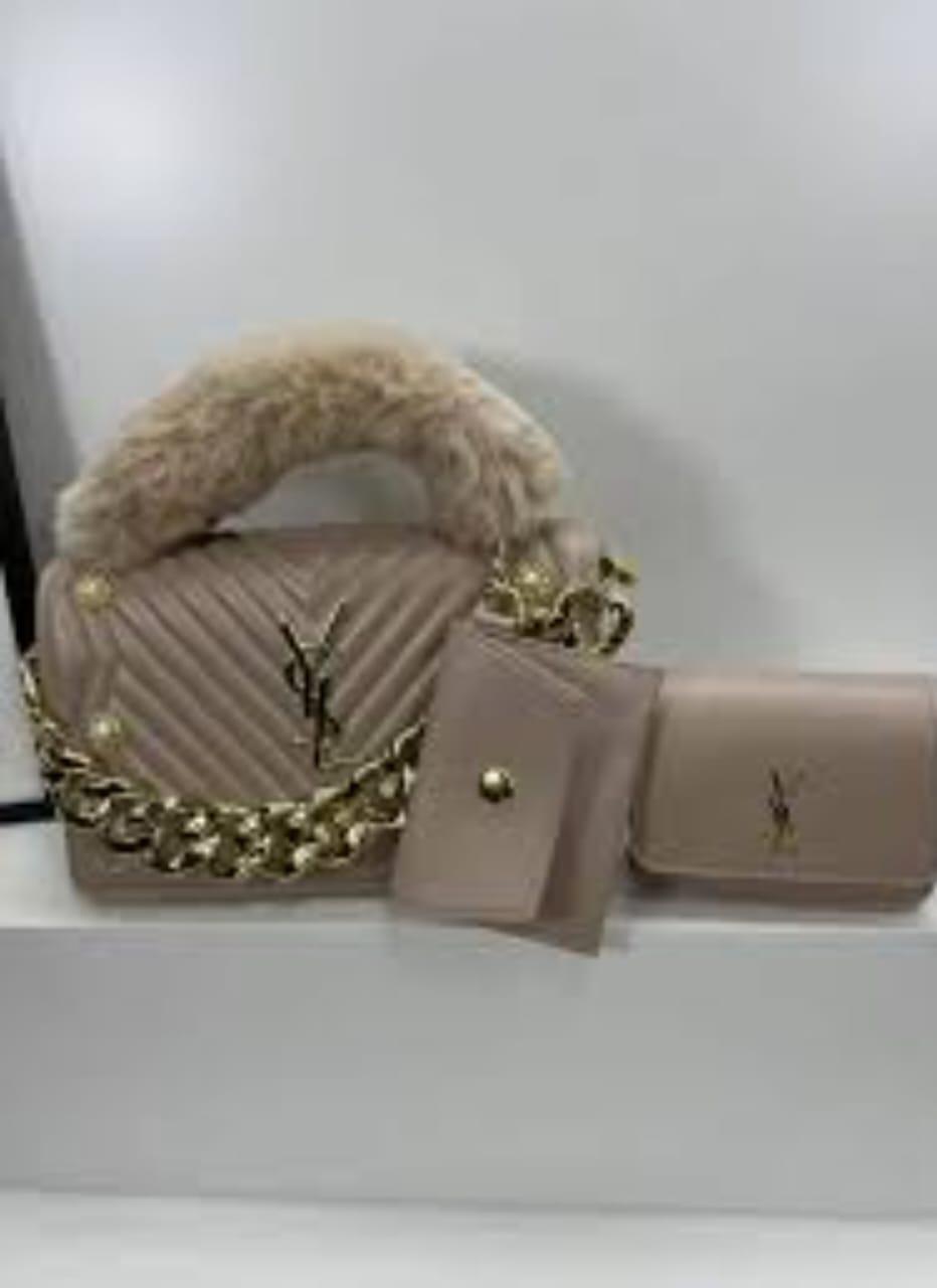 3in1 Classic Ladies Handbag Women Sling Bag Purse, Clutch, Wallet Bag