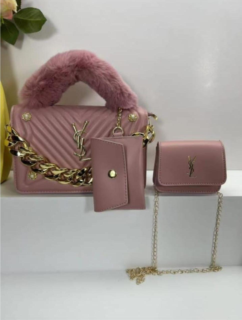 3in1 Classic Ladies Handbag Women Sling Bag Purse, Clutch, Wallet Bag