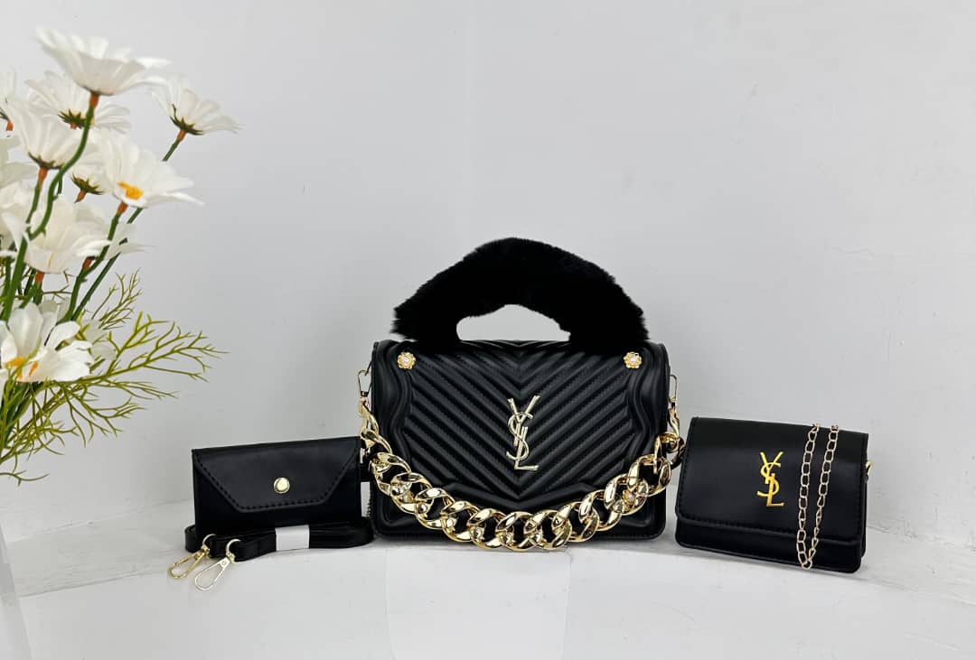 3in1 Classic Ladies Handbag Women Sling Bag Purse, Clutch, Wallet Bag