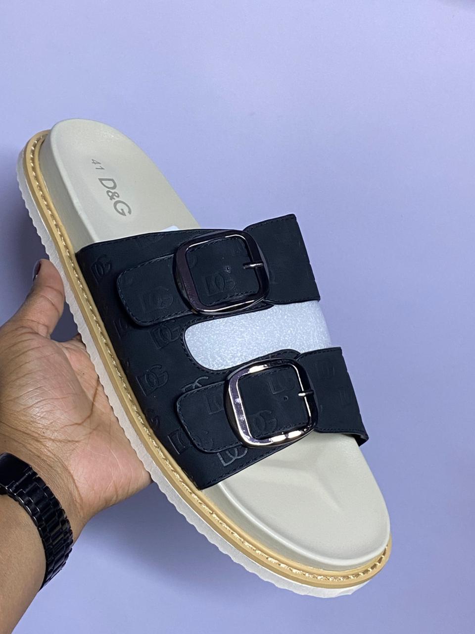 Quality Dolce & Gabbana Sandals Men's Summer Slides Rubber Sole New Sandals and Slippers Men's Sandals Adult Beach Open Shoes Non-slip Open-toe Sandals