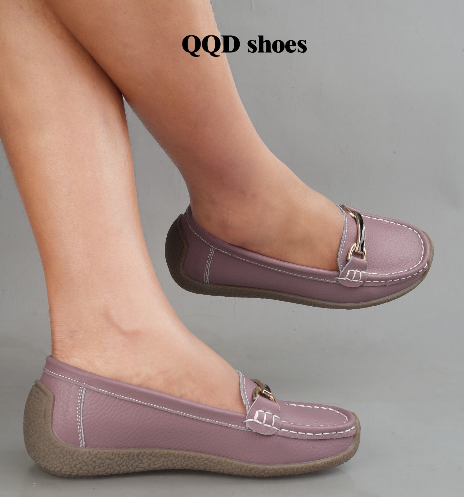 Comfortable Quality Leather Durable Official Classy Loafer Low Wedges  Heels ladies/women shoes Mom Shoes