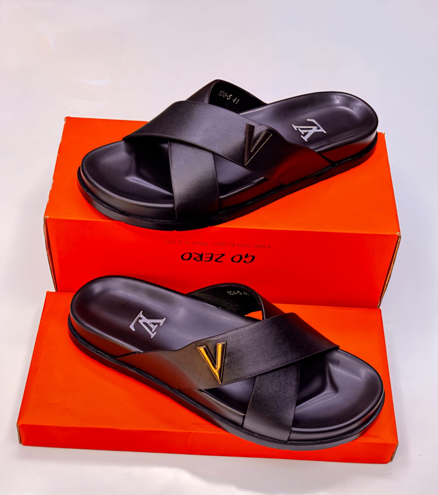 New Arrival Louis vuitton sandal Men's Slides Opens Shoes Comfortable Sandals Fashionable Gentlemen's Open Shoes size 40-45