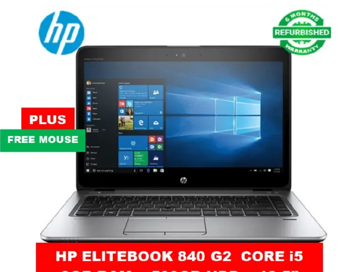 Refurbished Boxed HP EliteBook 840 G2 – i5 | 8GB RAM | 256GB SSD**High performance laptop equipped with an Intel Core i5-5200U processor, 8GB of RAM, and a fast 256GB SSD Plus Free Mouse & Earphone