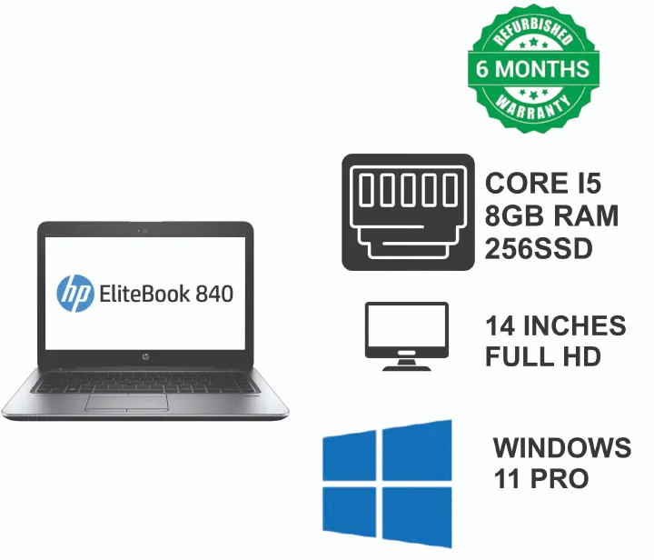 Refurbished  NEW Boxed HP EliteBook 840 G2 – i5 | 8GB RAM | *1TB(1000GB)HDD High performance laptop equipped with an Intel Core i5-5200U processor, 8GB of RAM, 1TB HDD Plus Free Mouse & Earphone